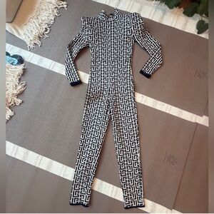 Stylish Black and White Geometric Jumpsuit